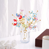 Colourful Blossoms in Crystal Vase